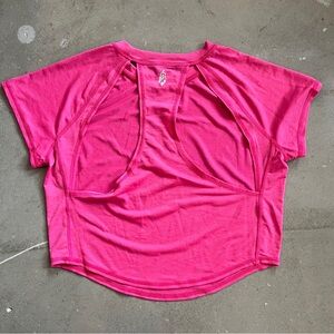 Free People Movement Cutout Tee Bright Pink